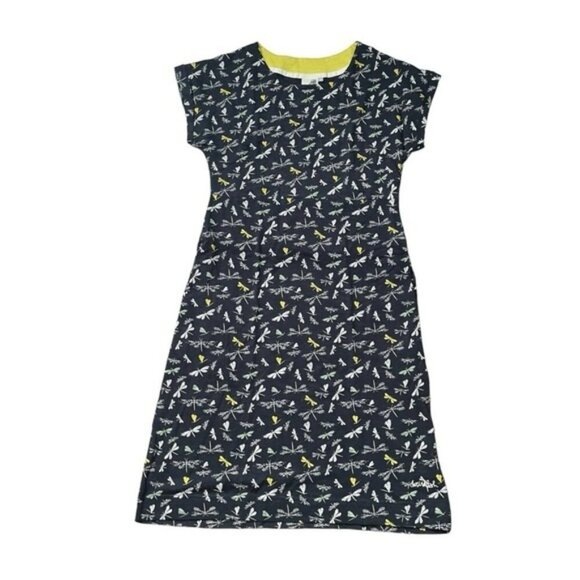 Weird Fish Dresses & Skirts - Weird Fish Navy Blue Dragonfly Organic Cotton Jersey Dress US S